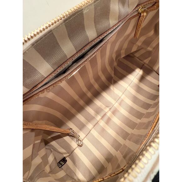 NEW Brahmin Sydney Satchel Coconut Kedima Croc-Embossed Leather Top Handles NWT - Picture 11 of 14